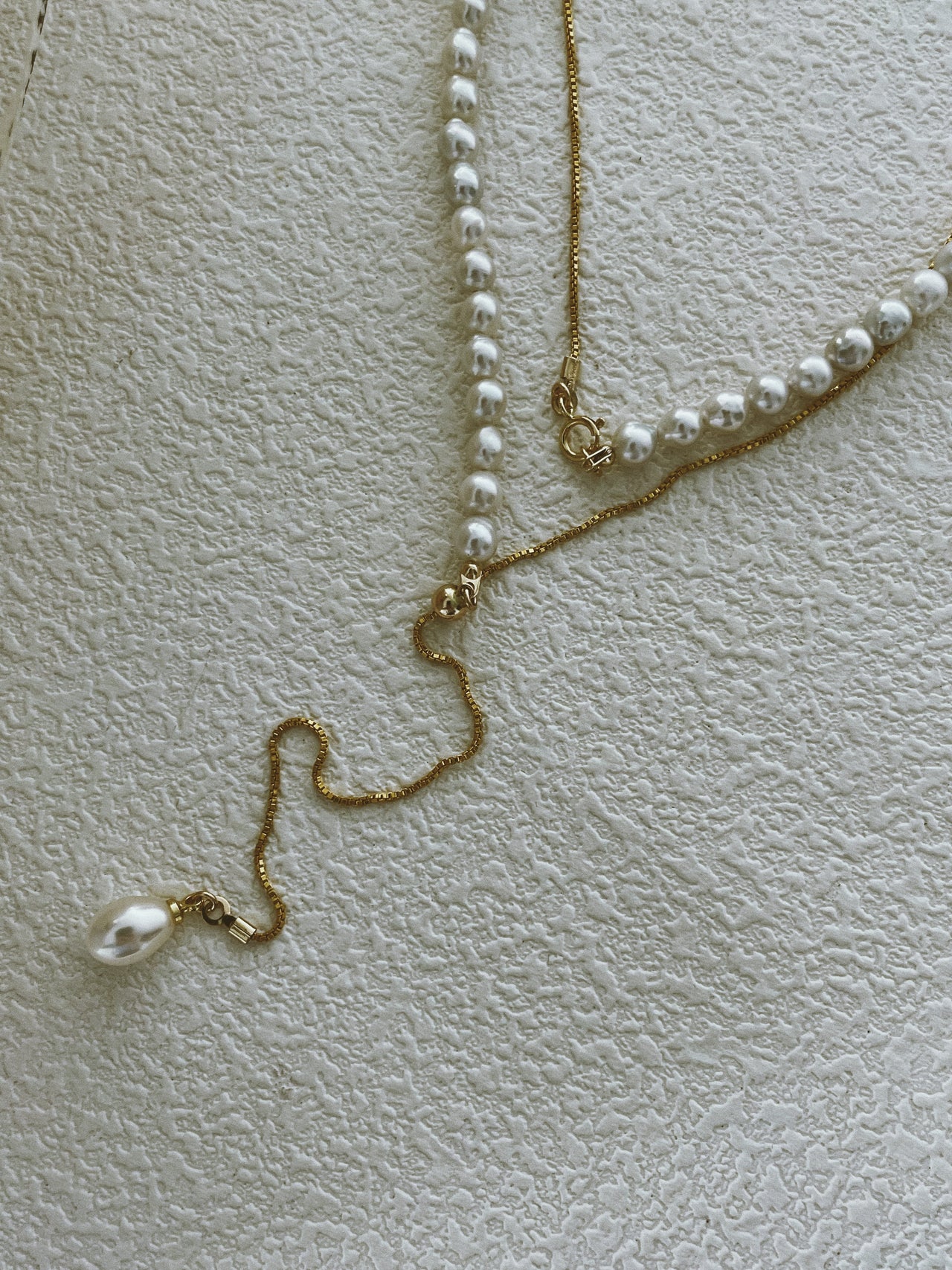 U-Shaped Pearl Long-Chain Necklace