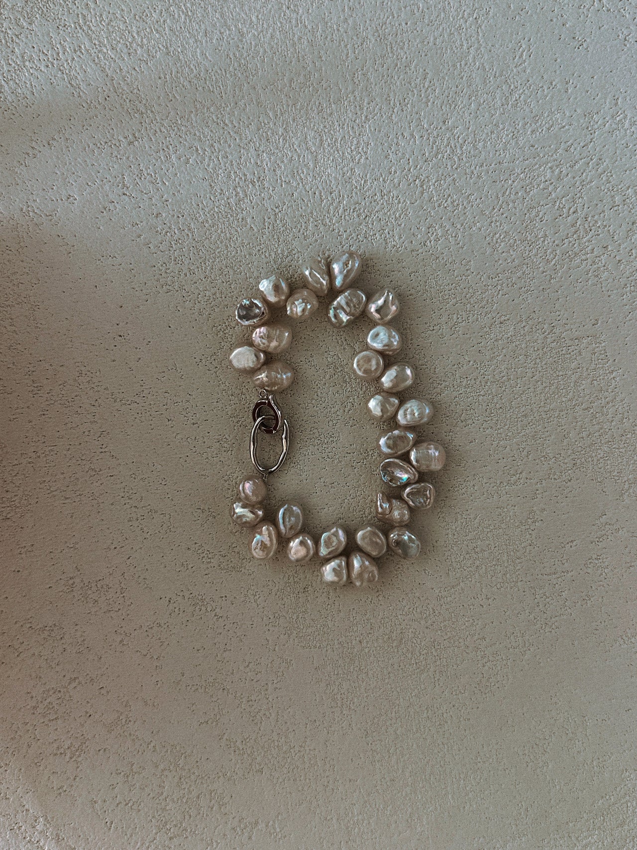 Biwa Pearl Silver Bracelet